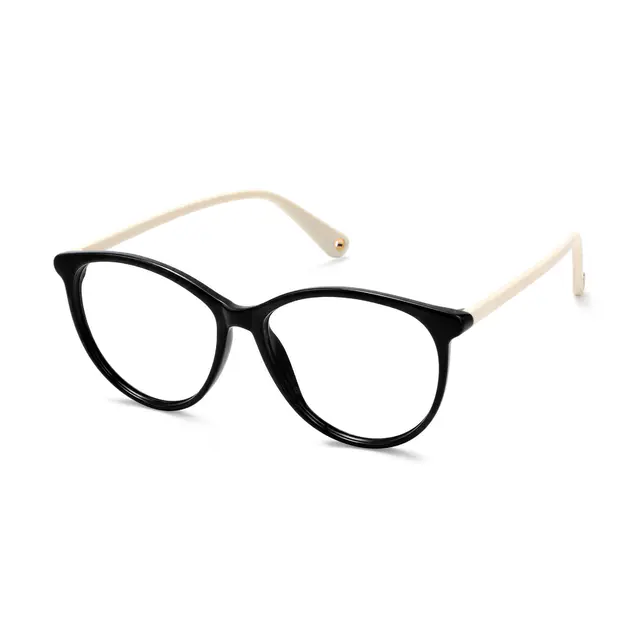 Cat-eye Black/White Eyeglasses