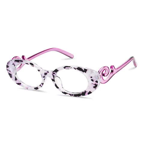 Oval Purple/Tortoiseshell Eyeglasses