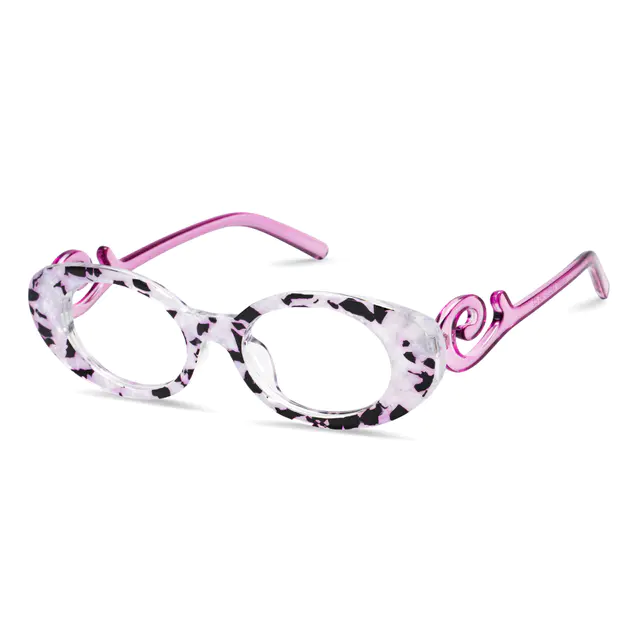 Oval Purple/Tortoiseshell Eyeglasses
