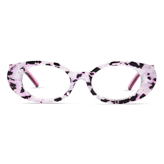 Oval Purple/Tortoiseshell Eyeglasses