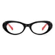 Oval Black/Red Eyeglasses