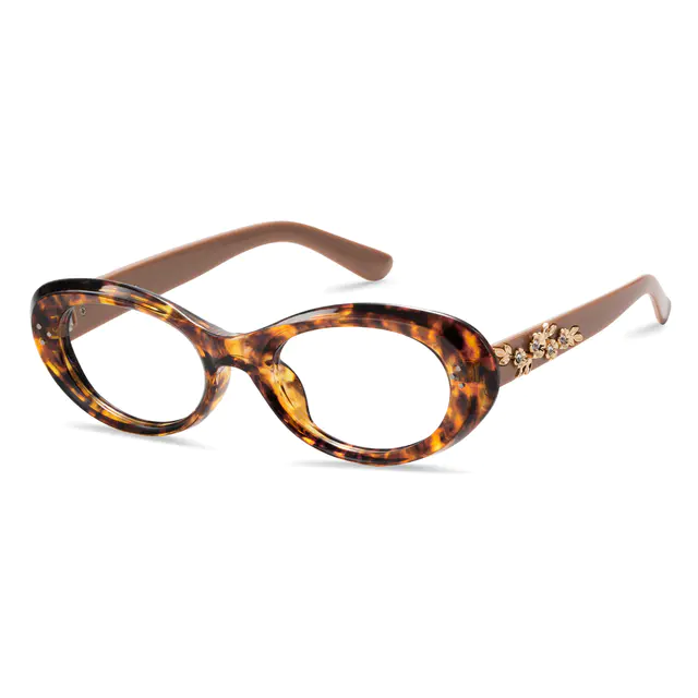 Oval Tortoiseshell/Brown Eyeglasses