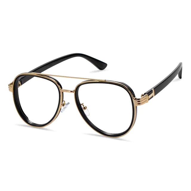 Aviator Gold/Black Eyeglasses