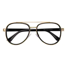 Aviator Gold/Black Eyeglasses