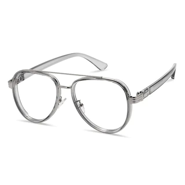 Aviator Gray/Silver Eyeglasses