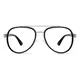 Aviator Silver/Black Eyeglasses
