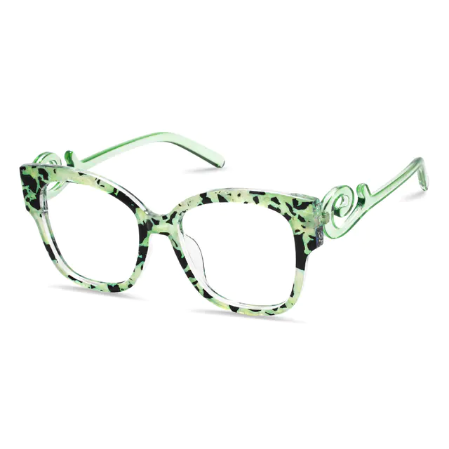 Square Green/Tortoiseshell Eyeglasses