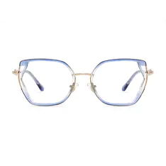 Geometric Transparent Blue Eyeglasses