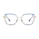 Geometric Transparent Blue Eyeglasses