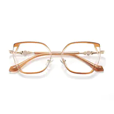 Geometric Transparent Brown Eyeglasses