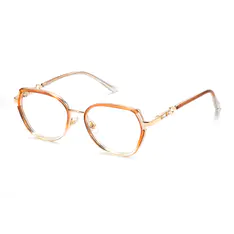 Geometric Gradient Brown Eyeglasses