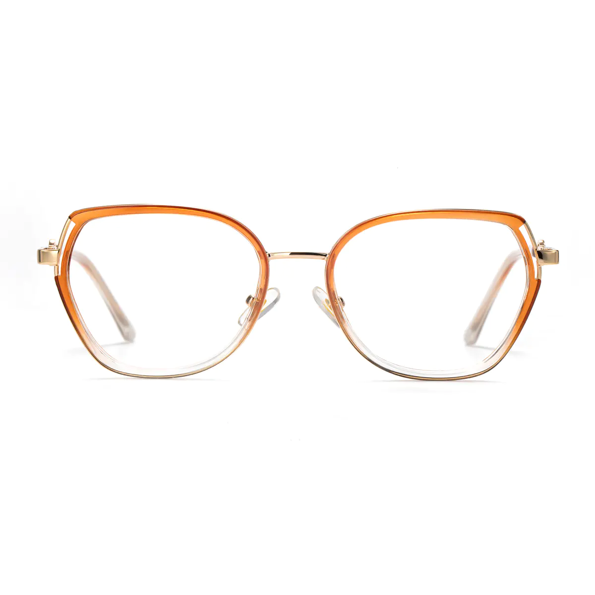 Geometric Gradient Brown Eyeglasses