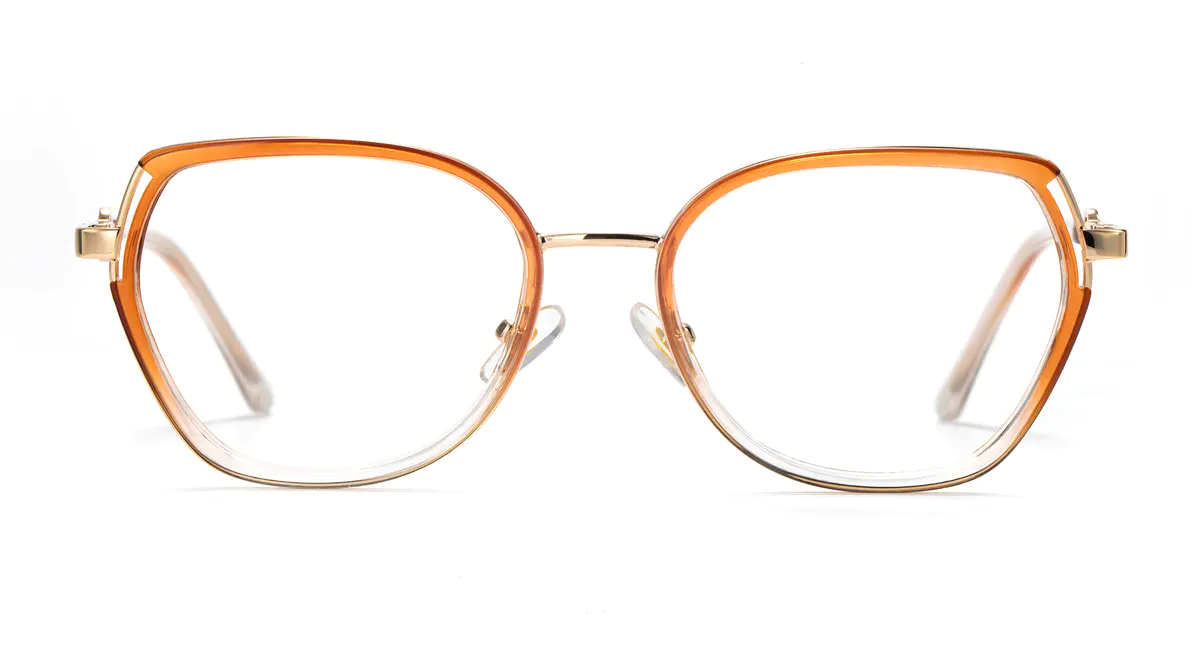 Geometric Gradient Brown Eyeglasses