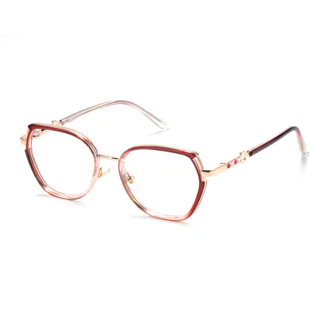 Geometric Gradient Red Eyeglasses