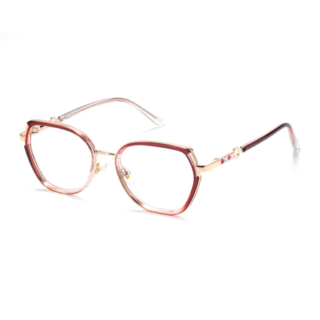 Geometric Gradient Red Eyeglasses