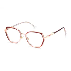 Geometric Gradient Red Eyeglasses