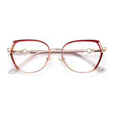 Geometric Gradient Red Eyeglasses