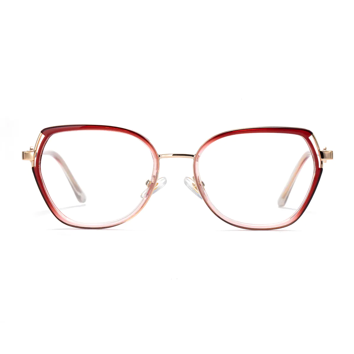 Geometric Gradient Red Eyeglasses