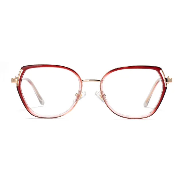 Geometric Gradient Red Eyeglasses
