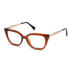 Cat-eye Transparent Brown Eyeglasses