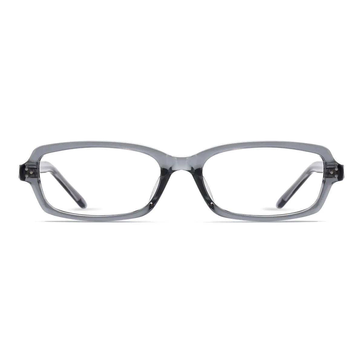 Rectangle Transparent Gray Eyeglasses