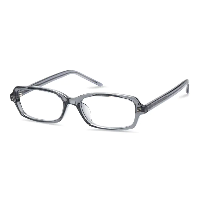 Rectangle Transparent Gray Eyeglasses