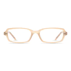 Rectangle Transparent Amber Eyeglasses