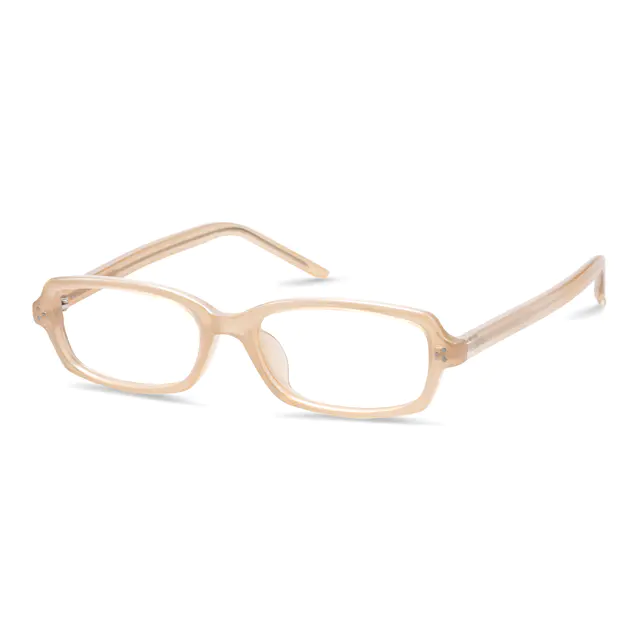 Rectangle Transparent Amber Eyeglasses