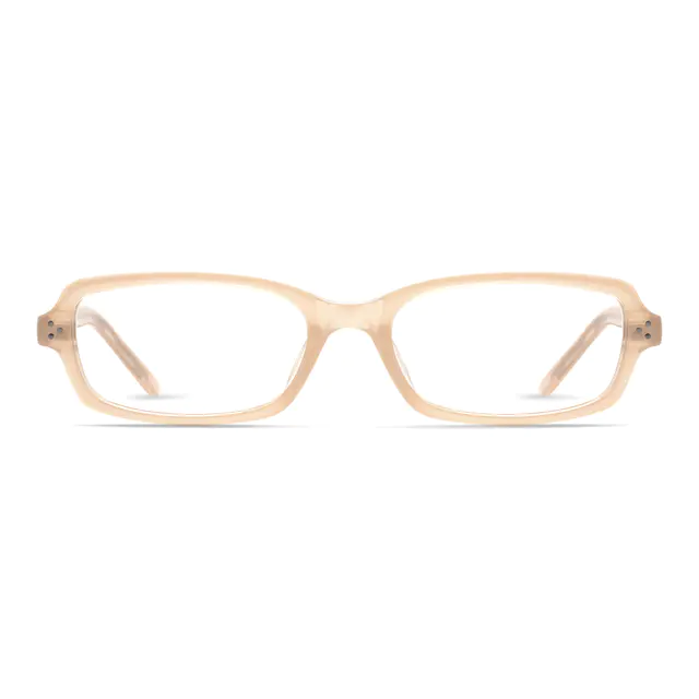 Rectangle Transparent Amber Eyeglasses