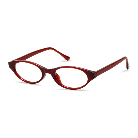 Oval Red Eyeglasses