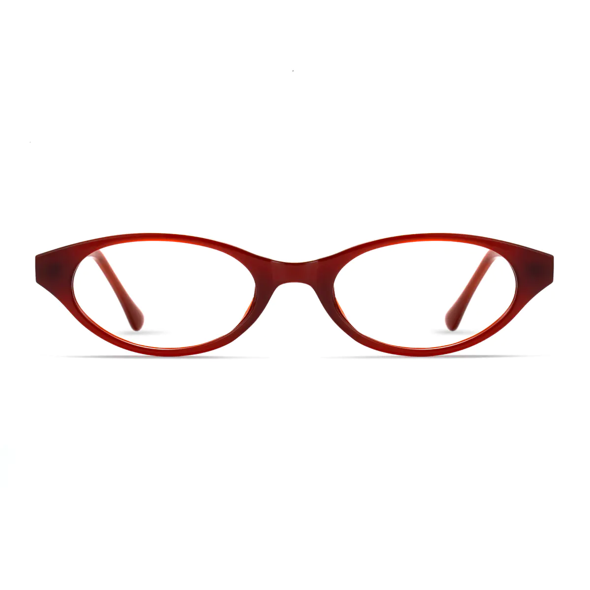Oval Red Eyeglasses