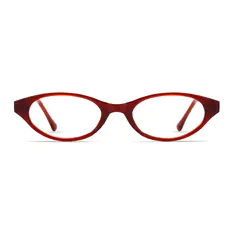 Oval Red Eyeglasses