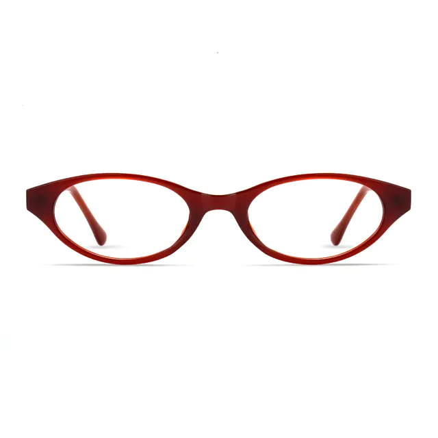 Oval Red Eyeglasses