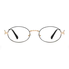 Oval Gold/Black Eyeglasses