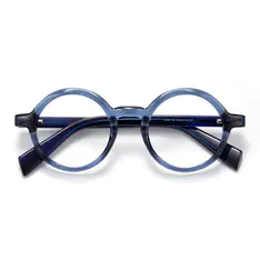 Round Blue Eyeglasses