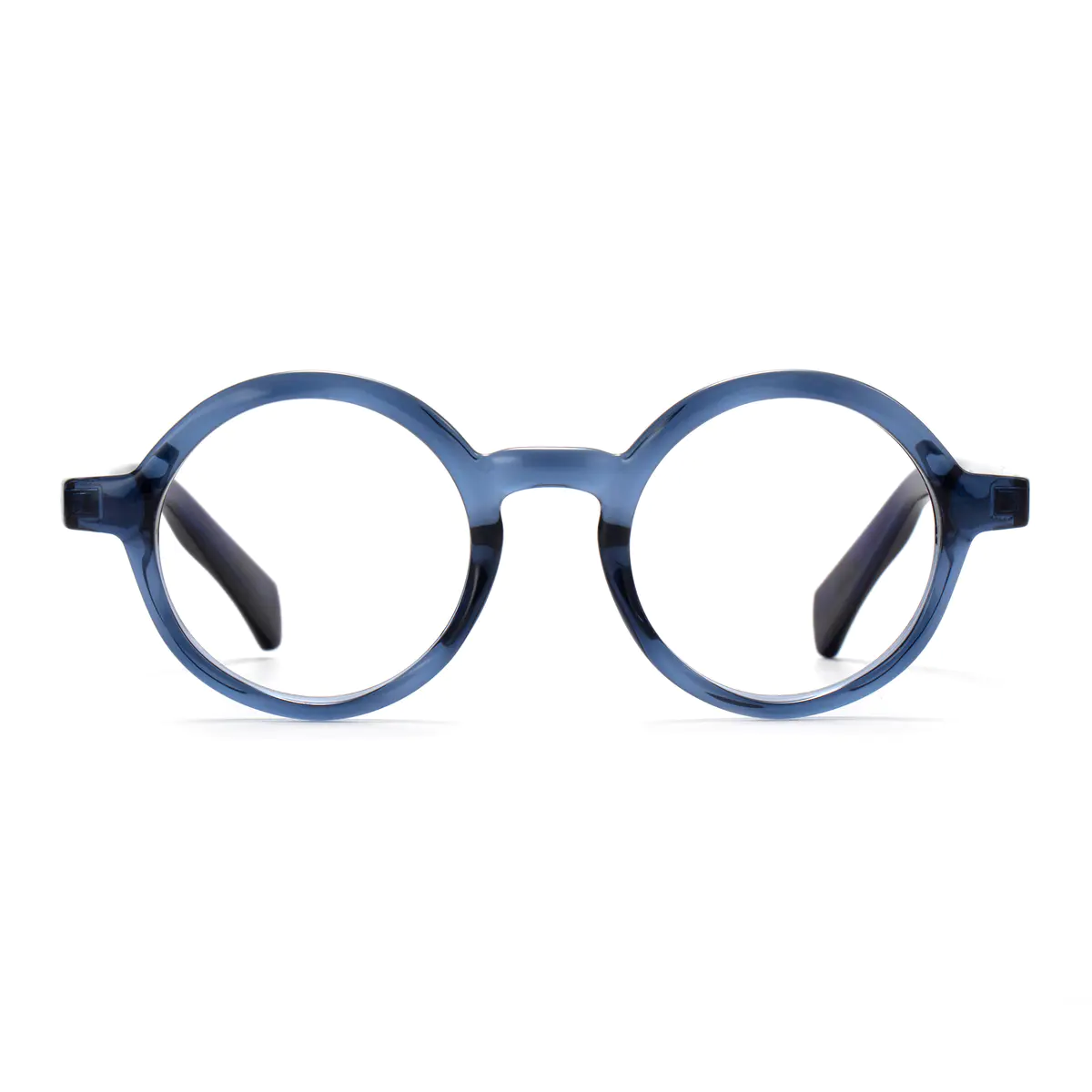 Round Blue Eyeglasses
