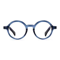Round Blue Eyeglasses