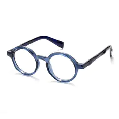 Round Blue Eyeglasses