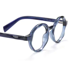 Round Blue Eyeglasses