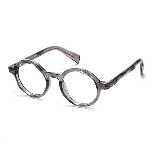 Round Gray Eyeglasses