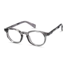Round Transparent Gray Eyeglasses