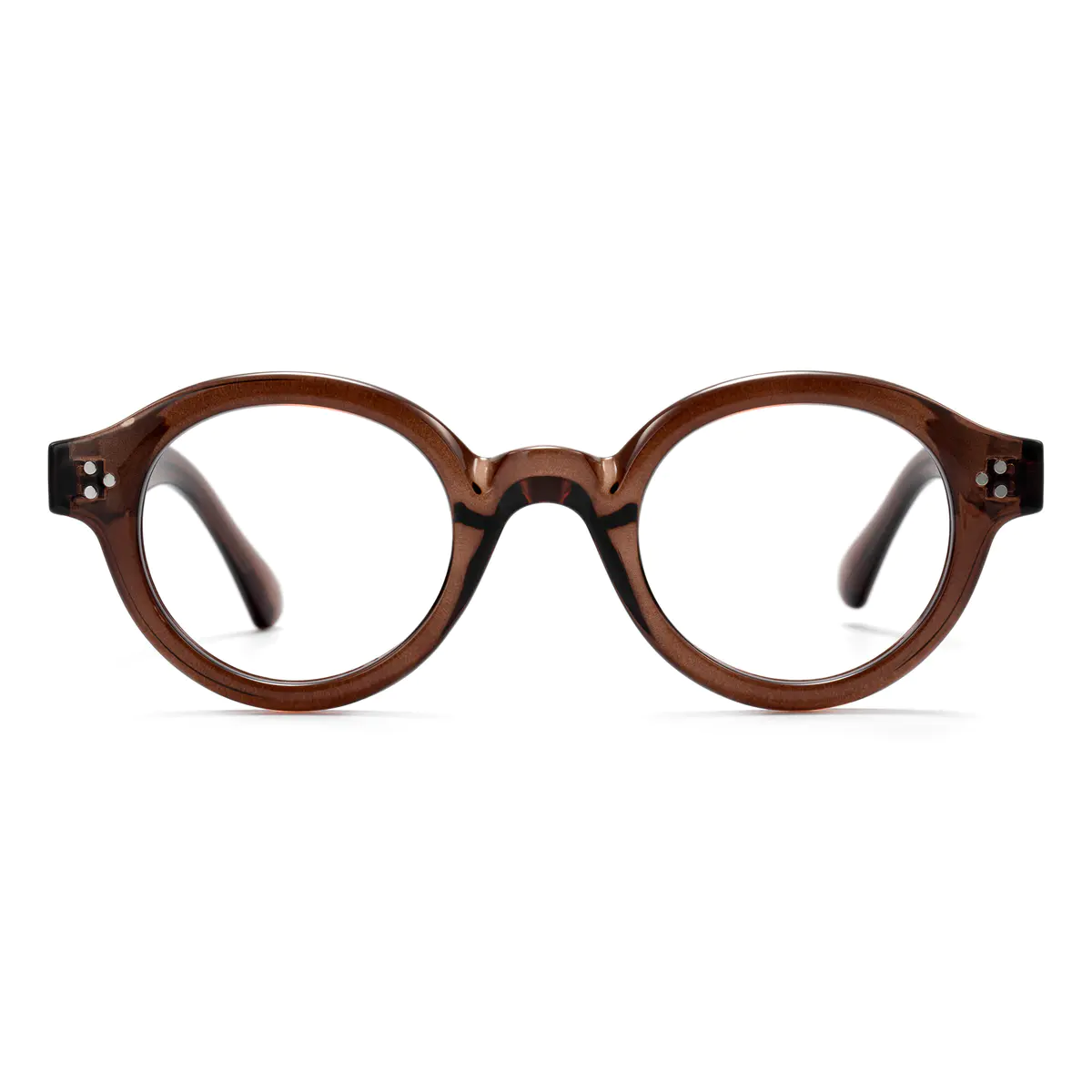 Round Brown Eyeglasses