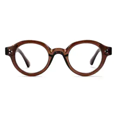 Round Brown Eyeglasses