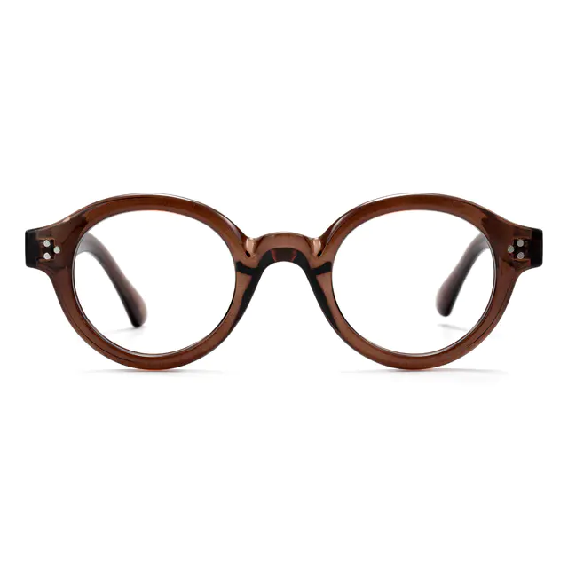 Round Brown Eyeglasses