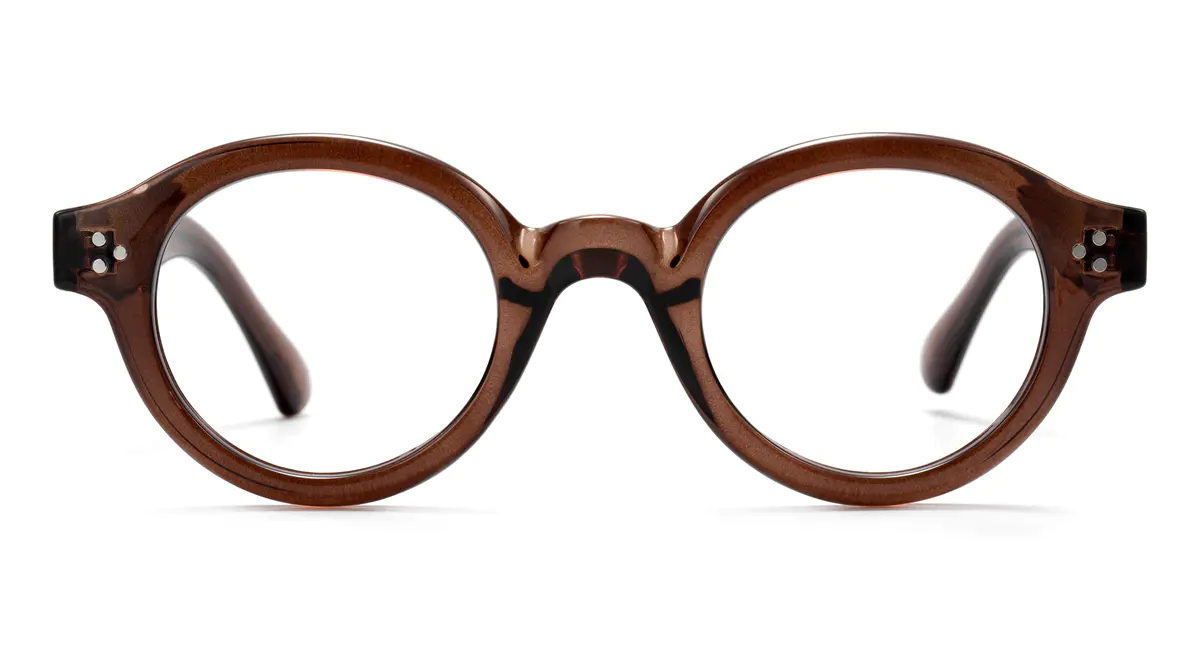 Round Brown Eyeglasses