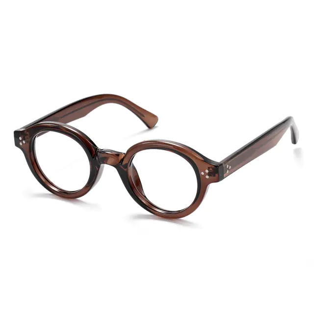 Round Brown Eyeglasses