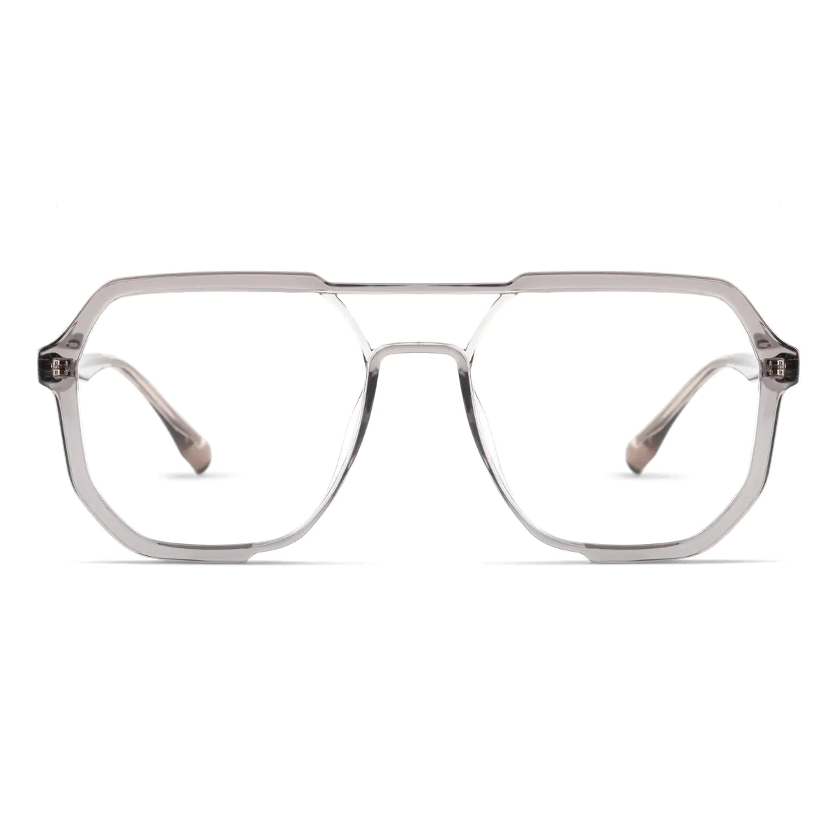 Aviator Transparent Gray Eyeglasses