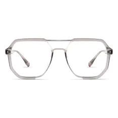 Aviator Transparent Gray Eyeglasses
