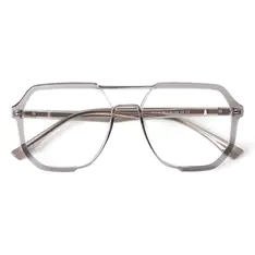 Aviator Transparent Gray Eyeglasses