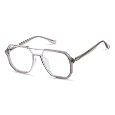 Aviator Transparent Gray Eyeglasses